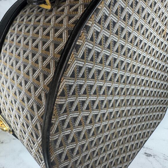 Goyard Goyardine Hat Box Trunk Bag Travel Boite Chapeau Vintage Round Suitcase - Picture 16 of 16